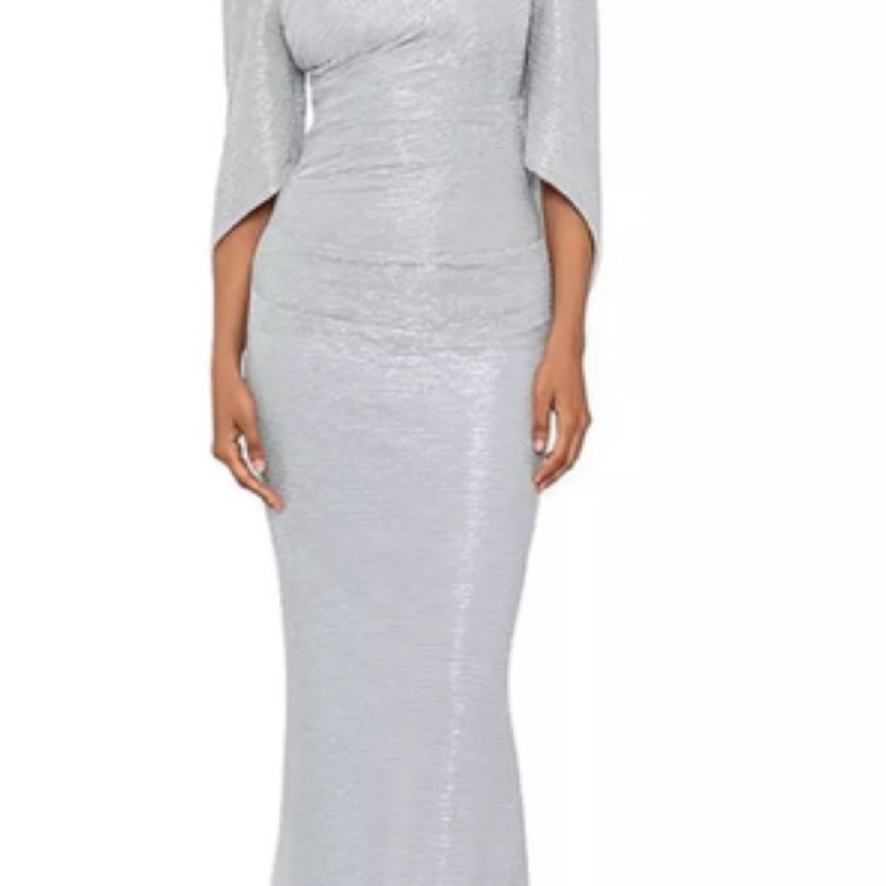 Elegant Silver Evening Gown